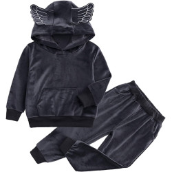 ZTFYKLIN Kleinkind Kind Baby Mädchen Langarm Solide Hoodie Tops + Hosen Outfits Kleidung Neugeborenen Strampler Junge