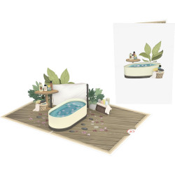 papercrush® Pop-Up Karte Wellness Gutschein - 3D Gutscheinkarte zum Geburtstag (Sauna & Spa) - Wellnessgutschein für Massage &
