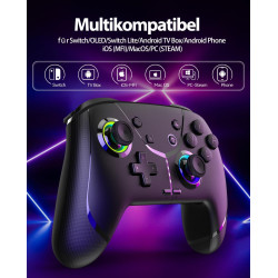 Switch Controller, Game Controller, Switch Pro Gamepad, 4 Vibrationsmodi, 3 Turbo-Modi, kompatibel