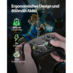 Switch Controller, Game Controller, Switch Pro Gamepad, 4 Vibrationsmodi, 3 Turbo-Modi, kompatibel