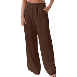 HXRYPG Leinenhose Damen Baggy Sommerhose Leicht Musselin Schlupfhose Baumwolle Leinen Hose High Waist Freizeithose Elegant