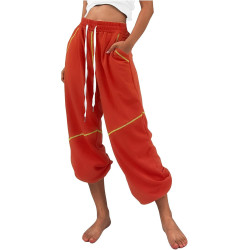 Jogginghose Damen Lang Laufhose Fitness Hosen Sporthose mit Taschen Schlupfhose Teenager Mädchen Streetwear Sweatpants Baumwolle