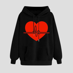 Hoodie für Damen Elegant Sweatshirt mit Kapuze Fashion Motiv Kapuzenpullover Sport Pullover Frauen Langarm Oberteil Teenager