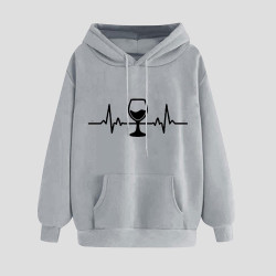 Hoodie für Damen Elegant Sweatshirt mit Kapuze Fashion Motiv Kapuzenpullover Sport Pullover Frauen Langarm Oberteil Teenager