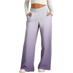 Jogginghose Damen Baggy Hosen Fashion Trainingshose mit Kordelzug Sporthose Lang Stoffhose Baumwolle Schlupfhose Farbverlauf