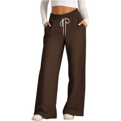 Jogginghose Damen Baggy Sporthose mit Kordelzug Stoffhose mit Taschen Laufhose High Waist Lange Hosen Freizeithose Teenager
