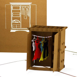 Pop-Up Karte Kleiderschrank – lustige 3D Geburtstagskarte & Glückwunschkarte als Gutschein, Geldgeschenk, Geschenkverpackung,