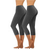 HXRYPG 2er Pack Leggings Damen Elastisch Yogahose Lange Sportleggings Blickdicht Frauen Sporthose Yoga Hosen Scrunch Teenager