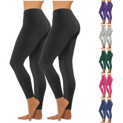 HXRYPG 2er Pack Leggings Damen Elastisch Yogahose Lange Sportleggings Blickdicht Frauen Sporthose Yoga Hosen Scrunch Teenager