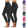 HXRYPG 2er Pack Leggings Damen Elastisch Yogahose Lange Sportleggings Blickdicht Frauen Sporthose Yoga Hosen Scrunch Teenager