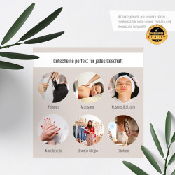 40 Blanko Gutscheine zum selber Ausfüllen Nagelstudio Friseur Kosmetik Massage Wellness Fußpflege Blanko Gutschein Vorlage