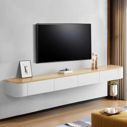 Coubird TV Schrank Hängende TV Bank weiß Modernität TV Lowboard aus Holz, Lagerung TV-Wandschrank Unterhaltung TV Media