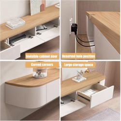 Coubird TV Schrank Hängende TV Bank weiß Modernität TV Lowboard aus Holz, Lagerung TV-Wandschrank Unterhaltung TV Media