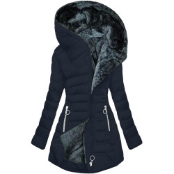 KOG Winterjacke Damen Daunenjacken Warme Wintermantel Baumwolle Daunenmantel Einfarbige Kleidung Frauen Dufflecoat Mode Frau