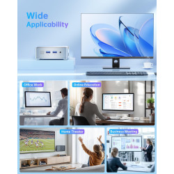 NiPoGi Essenx E2 Mini PC W-11 Pro, Ιntel Alder Lake-N97(bis zu 3,6 GHz), 16 GB DDR4 512 GB M.2 SSD Mini Desktop Computer,