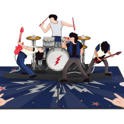 papercrush® Pop-Up Karte Rock & Roll Konzert - 3D Geburtstagskarte für Konzertbesuch oder Festival für Freund & Mann - Gutschein