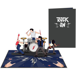 papercrush® Pop-Up Karte Rock & Roll Konzert - 3D Geburtstagskarte für Konzertbesuch oder Festival für Freund & Mann - Gutschein