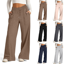 Sporthose Damen Lang Jogginghose Baggy Hosen mit Taschen Trainingshose Sweatpants Workout Schlupfhose Teenager Mädchen Baumwolle