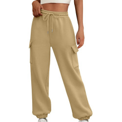 HXRYPG Damen Jogginghose Workout Cargohose mit Taschen Sporthose Leicht Stoffhose Laufhose Teenager Mädchen Sweatpants Baumwolle