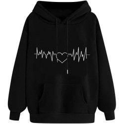 Hoodie für Damen Elegant Sweatshirt mit Kapuze Fashion Kapuzenpullover Sport Pullover Frauen Hoody Langarm Oberteil Teenager