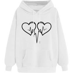 Hoodie für Damen Elegant Sweatshirt mit Kapuze Fashion Kapuzenpullover Sport Pullover Frauen Hoody Langarm Oberteil Teenager