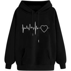 Hoodie für Damen Elegant Sweatshirt mit Kapuze Fashion Kapuzenpullover Sport Pullover Frauen Hoody Langarm Oberteil Teenager