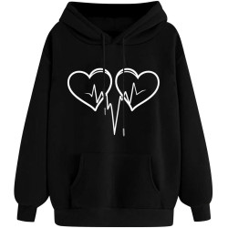 Hoodie für Damen Elegant Sweatshirt mit Kapuze Fashion Kapuzenpullover Sport Pullover Frauen Hoody Langarm Oberteil Teenager