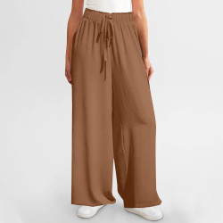 HXRYPG Musselin Hose Damen Baggy Sommerhose Leicht Stoffhose Elegant Schlupfhose Freizeithose Teenager Mädchen Leinenhose