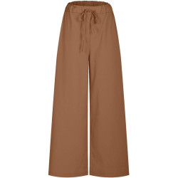 HXRYPG Musselin Hose Damen Baggy Sommerhose Leicht Stoffhose Elegant Schlupfhose Freizeithose Teenager Mädchen Leinenhose