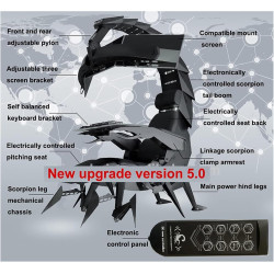 YGWXYYZJ Gaming Stuhl Atmungsaktiver Bürostuhl Ergonomischer PC Stuhl Computerstuhl Mit Skorpionförmigem Design Dekorativen