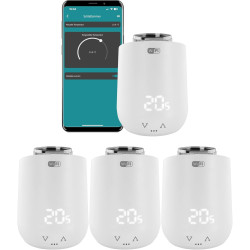 Eurotronic Comet WiFi Heizkörperthermostat Set - Smart Home Heizungssteuerung für 3 Heizkörper inkl. gratis App und