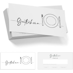 40 schöne Gutscheine zum selber Ausfüllen für die Gastronomie | Geschenkgutscheine Dinner Blanko Restaurant Gutscheinkarten zum
