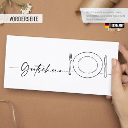 40 schöne Gutscheine zum selber Ausfüllen für die Gastronomie | Geschenkgutscheine Dinner Blanko Restaurant Gutscheinkarten zum