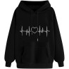 Hoodie Damen Elegant Sweatshirt mit Kapuze Fashion Motiv Kapuzenpullover Sport Pullover Frauen Langarm Oberteile Winter Kleidung