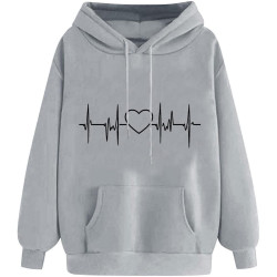 Hoodie Damen Elegant Sweatshirt mit Kapuze Fashion Motiv Kapuzenpullover Sport Pullover Frauen Langarm Oberteile Winter Kleidung