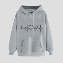 Hoodie Damen Elegant Sweatshirt mit Kapuze Fashion Motiv Kapuzenpullover Sport Pullover Frauen Langarm Oberteile Winter Kleidung