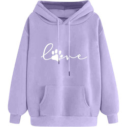 Hoodie Damen Elegant Sweatshirt mit Kapuze Fashion Motiv Kapuzenpullover Sport Pullover Frauen Langarm Oberteile Winter Kleidung