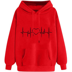 Hoodie Damen Elegant Sweatshirt mit Kapuze Fashion Motiv Kapuzenpullover Sport Pullover Frauen Langarm Oberteile Winter Kleidung