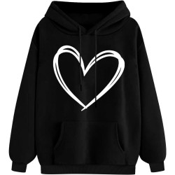 Hoodie Damen Elegant Sweatshirt mit Kapuze Fashion Motiv Kapuzenpullover Sport Pullover Frauen Langarm Oberteile Winter Kleidung