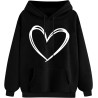 Hoodie Damen Elegant Sweatshirt mit Kapuze Fashion Motiv Kapuzenpullover Sport Pullover Frauen Langarm Oberteile Winter Kleidung