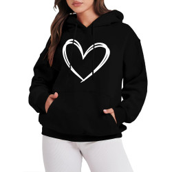 Hoodie Damen Elegant Sweatshirt mit Kapuze Fashion Motiv Kapuzenpullover Sport Pullover Frauen Langarm Oberteile Winter Kleidung