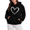 Hoodie Damen Elegant Sweatshirt mit Kapuze Fashion Motiv Kapuzenpullover Sport Pullover Frauen Langarm Oberteile Winter Kleidung