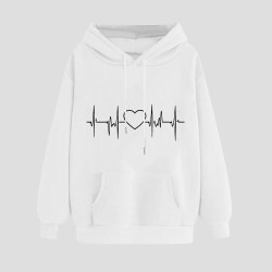 Hoodie Damen Elegant Sweatshirt mit Kapuze Fashion Motiv Kapuzenpullover Sport Pullover Frauen Langarm Oberteile Winter Kleidung