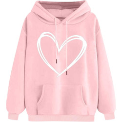 Hoodie Damen Elegant Sweatshirt mit Kapuze Fashion Motiv Kapuzenpullover Sport Pullover Frauen Langarm Oberteile Winter Kleidung
