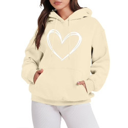 Hoodie Damen Elegant Sweatshirt mit Kapuze Fashion Motiv Kapuzenpullover Sport Pullover Frauen Langarm Oberteile Winter Kleidung