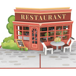 papercrush® Pop-Up Karte Restaurant - 3D Restaurantgutschein oder Geldgeschenk zum Essen gehen, Geburtstagskarte für Frauen &