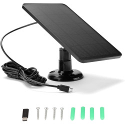 Solarpanel für Überwachungskamera, 5 V, 4 W, Micro-USB- und USB-C-Anschluss, Solarpanel für Kabellose