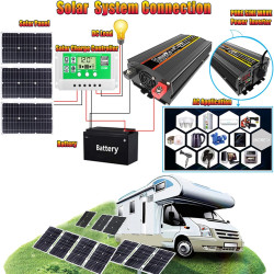 10000-W-Off-Grid-Solarstrom-Kit mit reinem Sinus-Wechselrichter und 50-A-PWM-Controller for Wohnmobile, Boote und