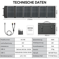 100W Foldable Solar Panel, Kompatibilität: DJI Power Adaptermodul für Solarpanel (MPPT), Power 1000, Power 500 AI Affiliate