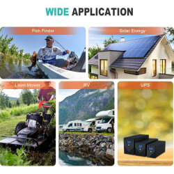 EverExceed 12V 8Ah Wiederaufladbare Lithium Batterie, 12v Lifepo4 Akku mit integriertem BMS, 3000+ Tiefe Zyklen Batterie 12V für